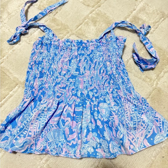 Lilly Pulitzer Women's Rivera Smocked Tank Top L - Picture 2 of 4